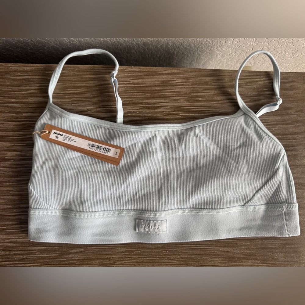 BRAND NEW SKIMS COTTON RIB SCOOP BRALETTE